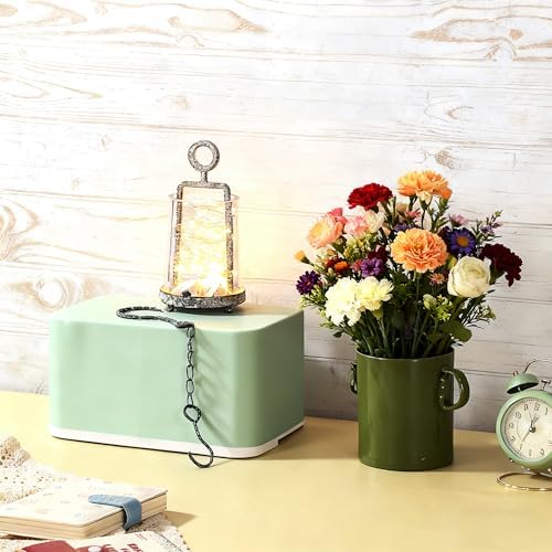 3.3" Wide Modern Farmhouse Metal Hurricane Candle Holder with Handmade Sturdy Glass Sleeve in Rustic Black for Tealight Candle & Plants, Glass Hurricane Lntern, Industrial, Minimalistic - Image 5
