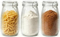 ComSaf Large Ribbed Glass Jars with Airtight Lids 51 oz 3 Pack Wide Mouth by ComSaf