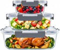 Razab 3 Pack Borosilicate Glass Meal Prep Containers with Airtight Lids by RazabHomeGoods