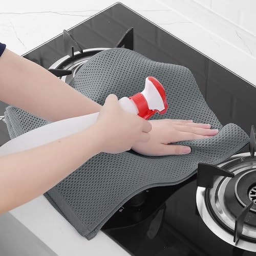 Homaxy 100% Cotton Waffle Weave Kitchen Dish Towels 24-Pack, Grey - Image 5
