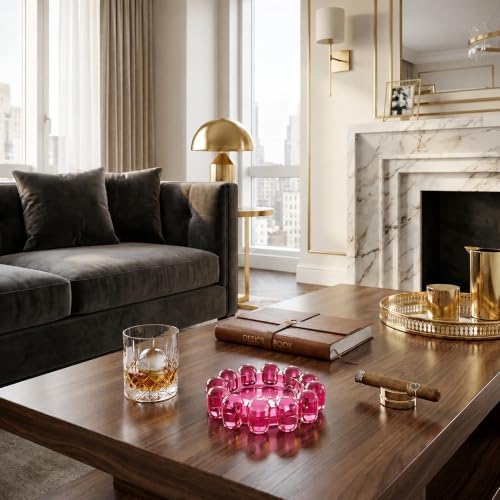 Chic Red Bubble Glass Candle Dish – Modern Clear Glass Candle Holder for Tealights & Diffusers, Decorative Tray for Home & Tabletop Decor（1 Pack） - Image 4