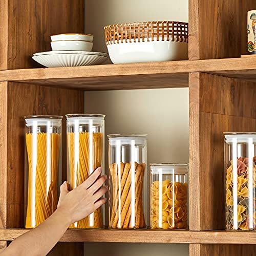 ZENS 27oz Glass Jars with Airtight Lid Set of 2, Clear Glass Storage Containers, Glass Kitchen Canisters with Airtight Lids, Coffee Jars for Brown Sugar, Pantry Organization - Image 5
