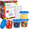 12 Pack 4 oz Plastic Containers with Twist Lids, Small Food Containers by ForestBreathing