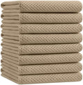 Homaxy 100% Cotton Oversized Waffle Weave Kitchen Towels 8-Pack, Tan by Homaxy