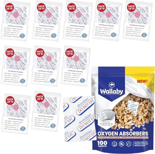 Wallaby 500cc Oxygen Absorbers for Mylar Food Storage, Max Absorbing by WallabyGoods