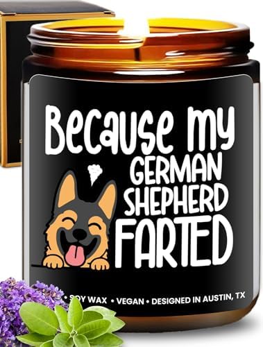 Funny German Shepherd Candle, German Shepherd Gifts for Women, Unique Funny Dog-Themed Gift Ideas, Best Present for Pet Lovers, Perfect Presents for Dog Mom & Dad, Birthday, Christmas, Gift-Ready by RosaVila