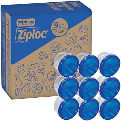 Ziploc Twist N Loc Leak-Proof Food Storage Containers, Small, 9 Count by Ziploc