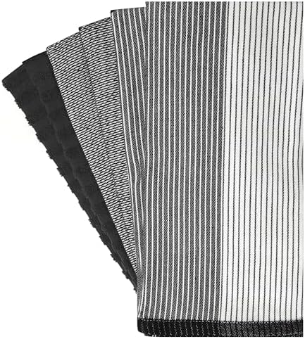 Premium Kitchen Towels 6 Pack 100% Cotton, 20"x28" Dish Towels - Black - Image 4