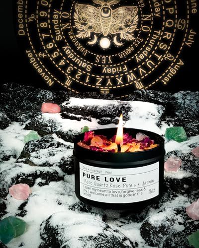 Crystal Candle, Healing Energy Protection Gift, Mindful Intentions, Best Friend, Mother's Birthday Gift.(Pure Love) - Image 4