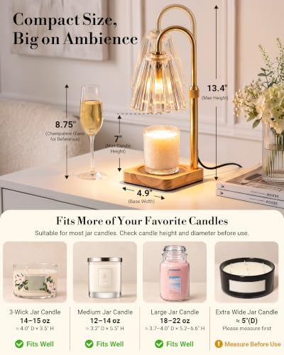Marycele Candle Warmer Lamp with Timer, Vintage Home Decor, Gifts for Women - Image 2