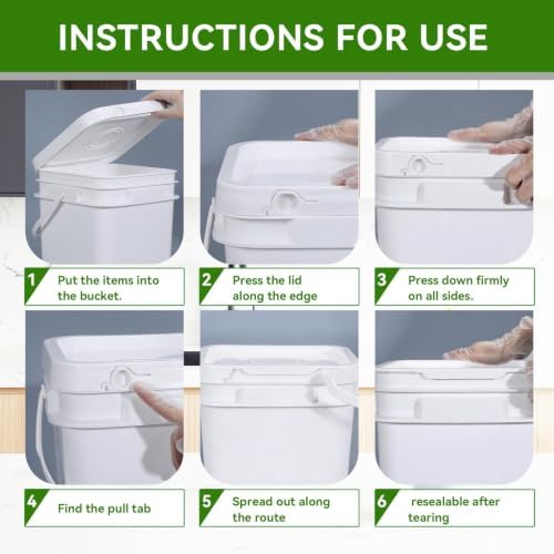 34 oz Food Storage Buckets with Lids, 4 Pack Square BPA Free Plastic Containers with Handles and Labels for Snacks, Meal Prep, Pantry and Freezer (White) - Image 3