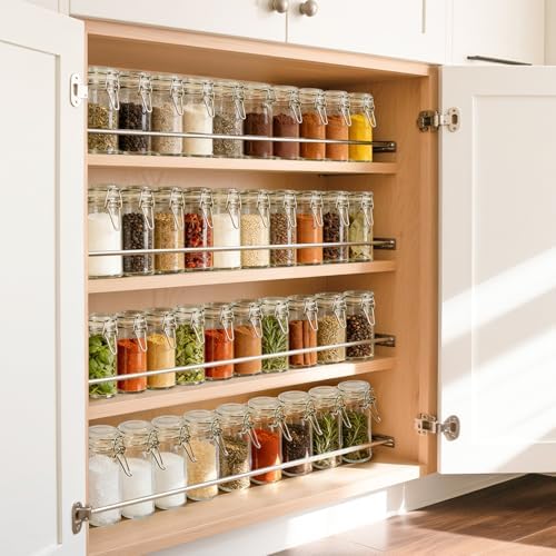 ComSaf Small Glass Spice Jars with Airtight Lids 4 oz 6 Pack with Labels - Image 6
