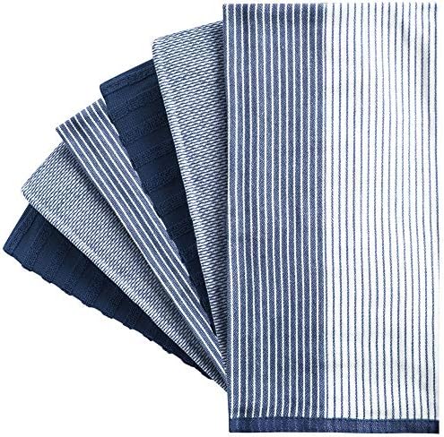Premium Kitchen Towels 6 Pack 100% Cotton, 20"x28" Dish Towels - Navy Blue - Image 4