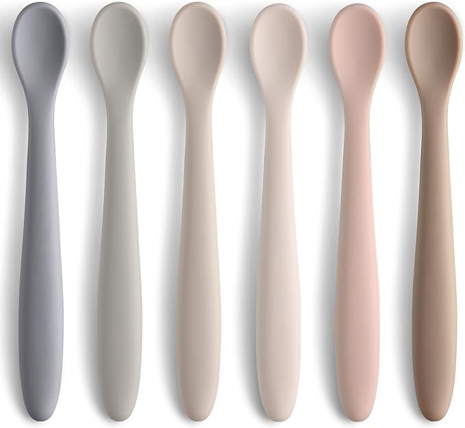 Silicone Baby Feeding Spoons, First Stage Baby Infant Spoons, Soft-Tip Easy on by NETANY