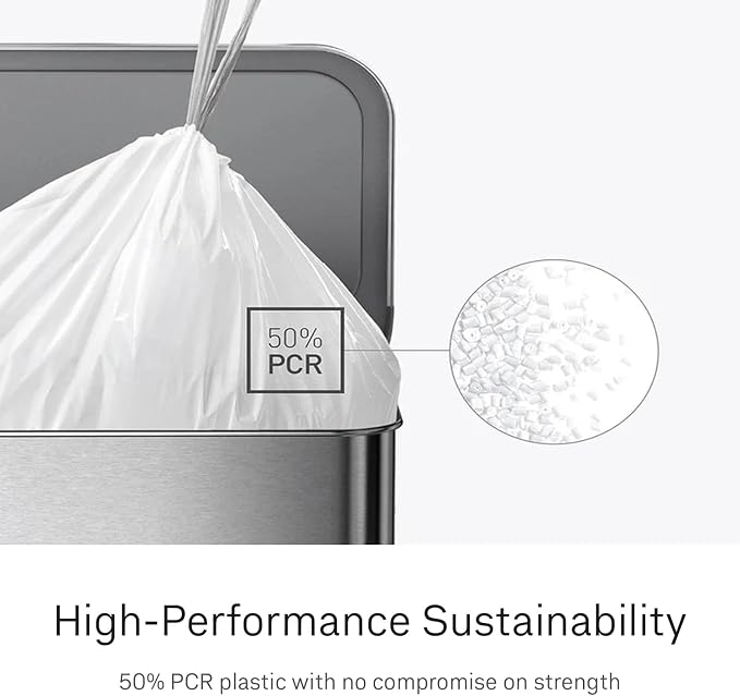 simplehuman Code M 60 Count Custom Fit Liners, Drawstring Kitchen Trash Bags - Image 4