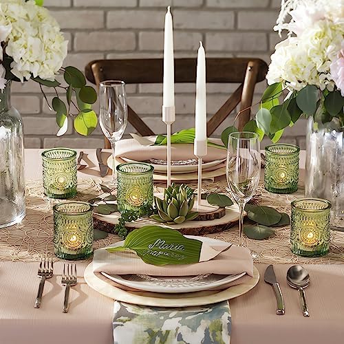24 Pcs Green Votive Candle Holders for Wedding, Christmas Tealight Holder, - Image 6