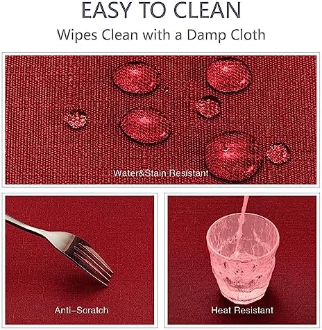Veblandy Rectangle Tablecloth Waterproof 52x70 inch Linen Textured Table Cloth Stain and Wrinkle Resistant Washable, Decorative Fabric Table Cover for Dining, Party and Camping, Red - Image 4