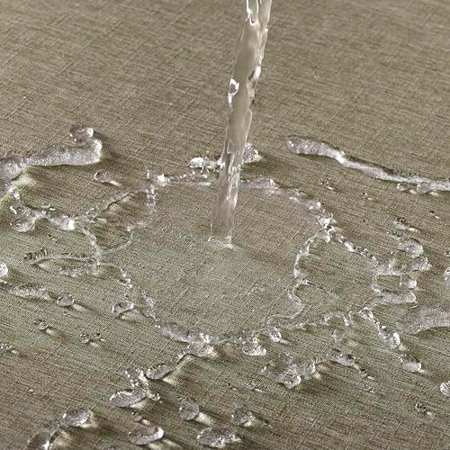 Decorelia Faux Linen Square Tablecloth for Dining Room,Waterproof Texture Decorative Farmhouse Rustic Table Cloth for Indoor Outdoor Party, Holiday Banquet Picnics Patio,52 x 52 Inch (Square),Natural - Image 4