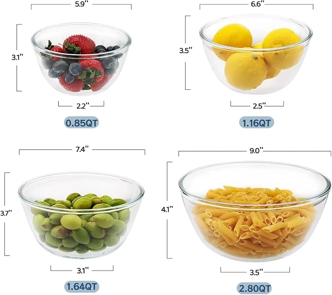 Cuiselect 4pc Glass Mixing Bowls - Image 5