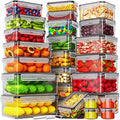 HOMETALL 52 Piece Airtight Food Storage Containers Set with Lids (26 Containers & 26 Lids),100% Leakproof Plastic Meal Prep Container Reusable, BPA Free Kitchen and Pantry Organization - Labels & Pen by OrderNow