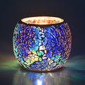 Scented Candle Holder Mosaic Glass Tea Light Holder,Handmade Romantic Glass Tealight Candle Holder for Aromatherapy,Party Décor(NO Candles),Also Used as Vase,Pen Holder,Potted Plants Bowl (Blue) by Rancco