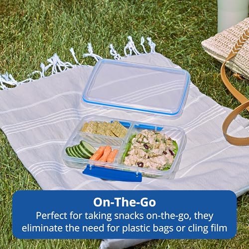 Rubbermaid Pack & Go Set with Two 350 mL Containers and Two 820 mL Containers, Divided Compartments, Meal Prep Containers with Secure Seal Lids - Image 5