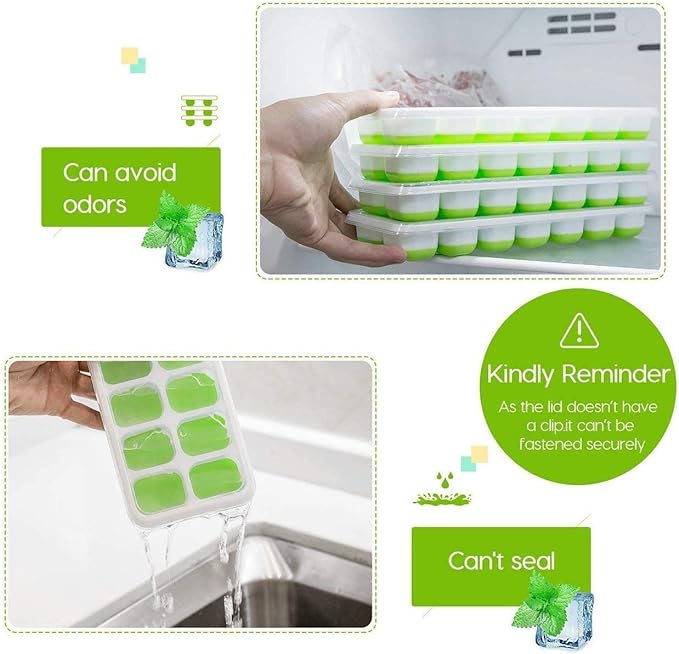 Ice Cube Trays, Silicone Easy-Release and Flexible 14-Ice Trays - Image 3
