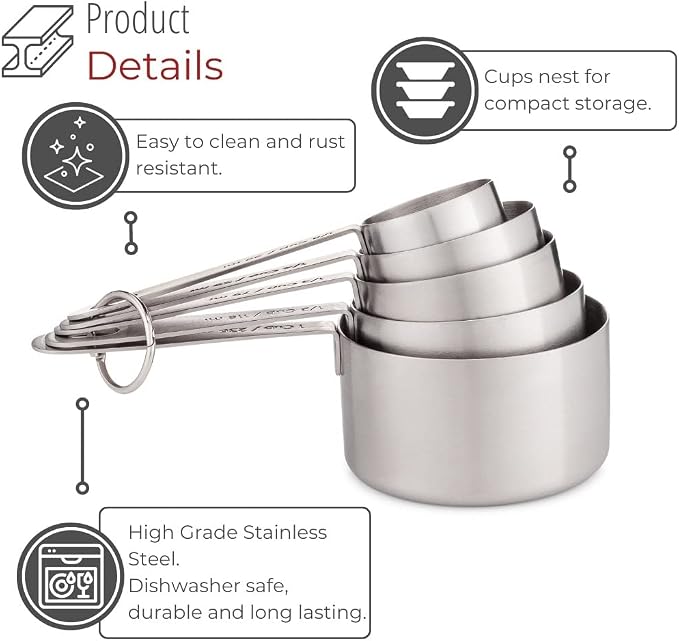 husMait Stainless Steel Measuring Cups - Image 5