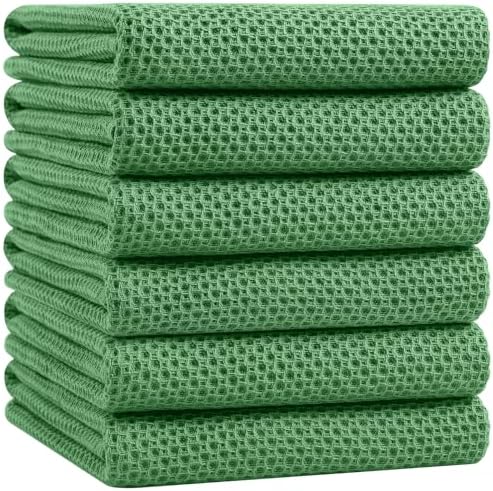 Homaxy 100% Cotton Oversized Waffle Weave Kitchen Towels 6-Pack by Homaxy