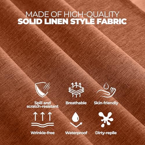Decorelia Fall Rectangle Tablecloth for Dining Table Burnt Orange,60"x120" - Image 4