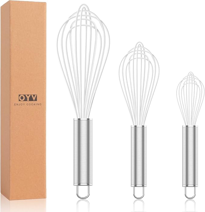 OYV White Silicone Whisk, Professional Whisks by OYV