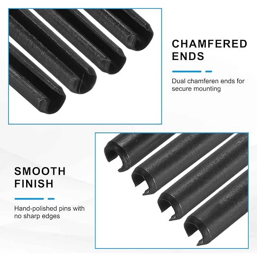 MECCANIXITY 120Pcs Slotted Split Roll Pins 2/25 Inch Dia. 4/5 Inch Length Steel - Image 3
