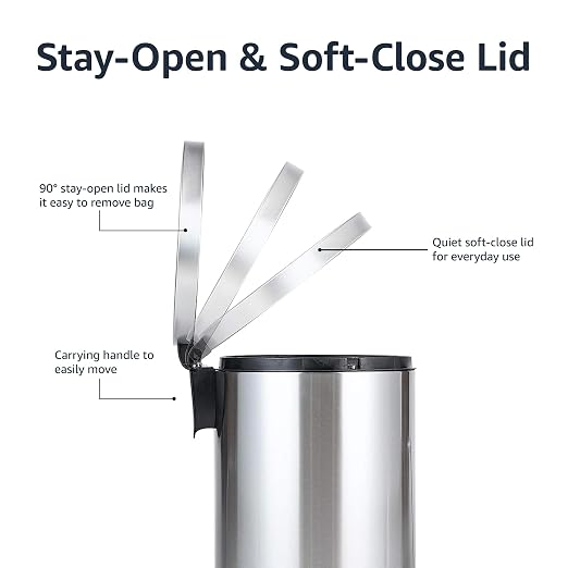 Amazon Basics Round Cylindrical Trash Can - Image 3