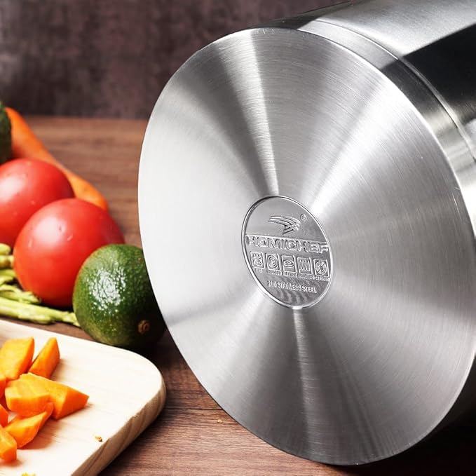 HOMI CHEF HEAVY ECOLOGICAL NICKEL FREE Stainless Steel Stock Pot 8QT - Image 6