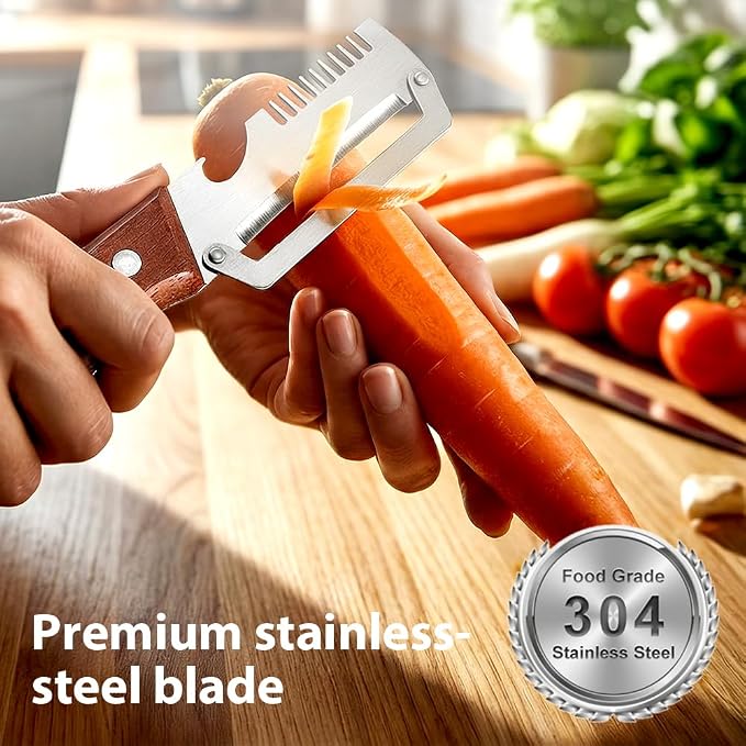 2Pcs Multi-Functional Vegetable Peeler, Ultra-Sharp Stainless Steel Blade - Image 6