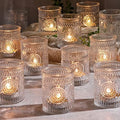 DEVI 24 Pcs Clear Glass Votive Candle Holders, Tealight Holders by DEVI