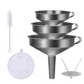 5 in 1 Funnels for Filling Bottles Stainless Steel Small Kitchen Funnel Set for by MASANIU