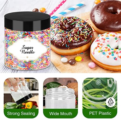 PeacePeo 6 OZ Plastic Jars with Lids,48 Pcs Round Containers for Slime - Image 3