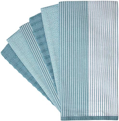 Premium Kitchen Towels 6 Pack 100% Cotton, 20"x28" Dish Towels - Aqua - Image 4