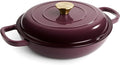Vintage Style 3 Quart Enameled Cast Iron Braiser, Non Stick Enameled Cast Iron by Unknown