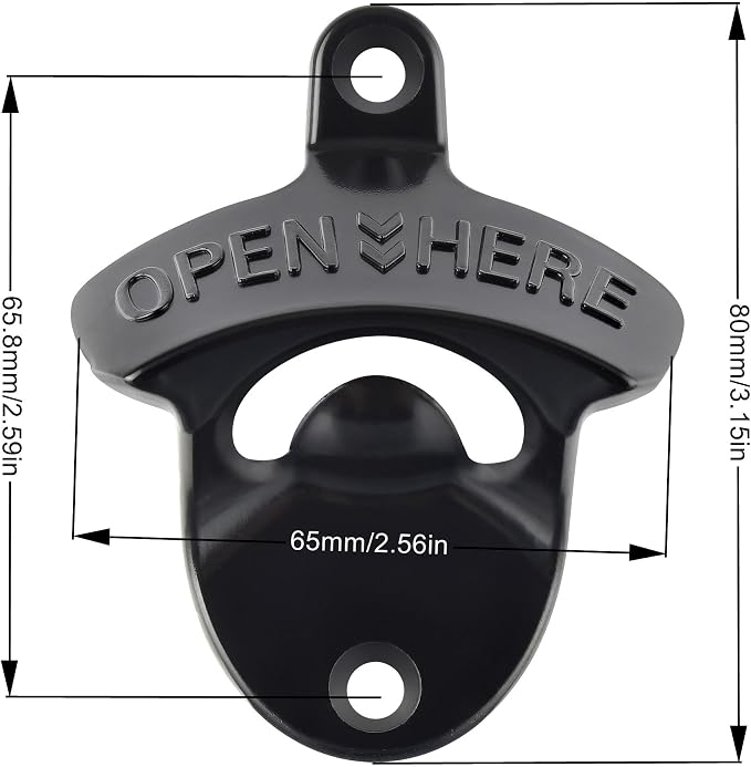 Classic Black Wall Mount Beer Bottle Opener, Rust-free Wall Hanging Beer Bottle - Image 6