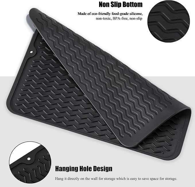 Large 24" x 18" Silicone Dish Drying Mat - Image 5