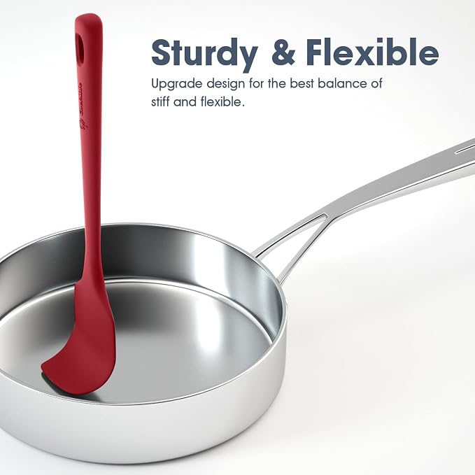 ChefAide 5 Pieces Silicone Spatula Set, Food Grade Rubber Spatula, Upgrade - Image 3