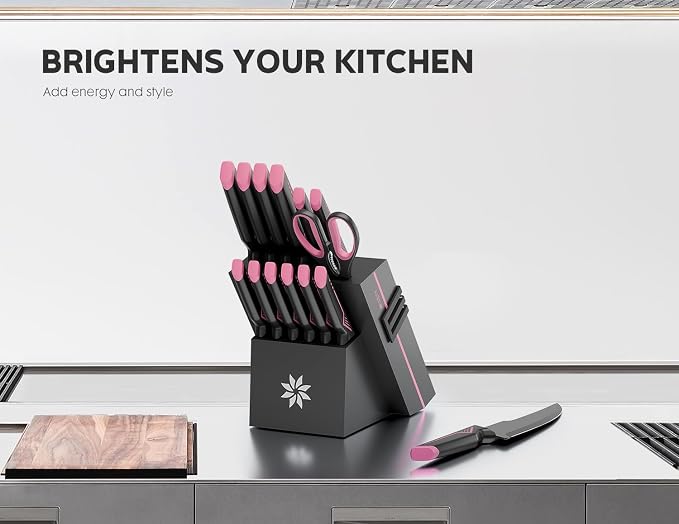 Knife Set - 15 PCS Kitchen Knife Set - Stainless Steel Knife Block Set - - Image 5