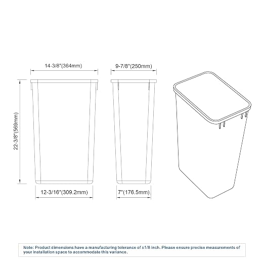 Dowell 50L Wastebasket Trash Container, 52.8Qt/13.2Gal, - Image 8