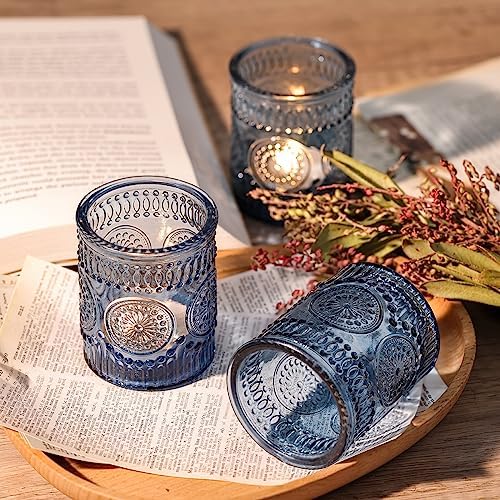 DARJEN Blue Votive Candle Holders Set of 36 - Votive Candle Holders Bulk, Glass Candle Holder for Party Decoration, Tea Lights Candle Holders for Wedding - Image 5