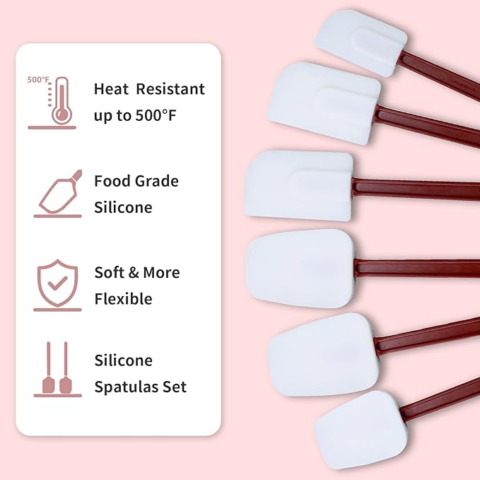 10 INCH Silicone Spatulas Heat Resistant Heavy Duty Rubber Spatulas Commercial - Image 3
