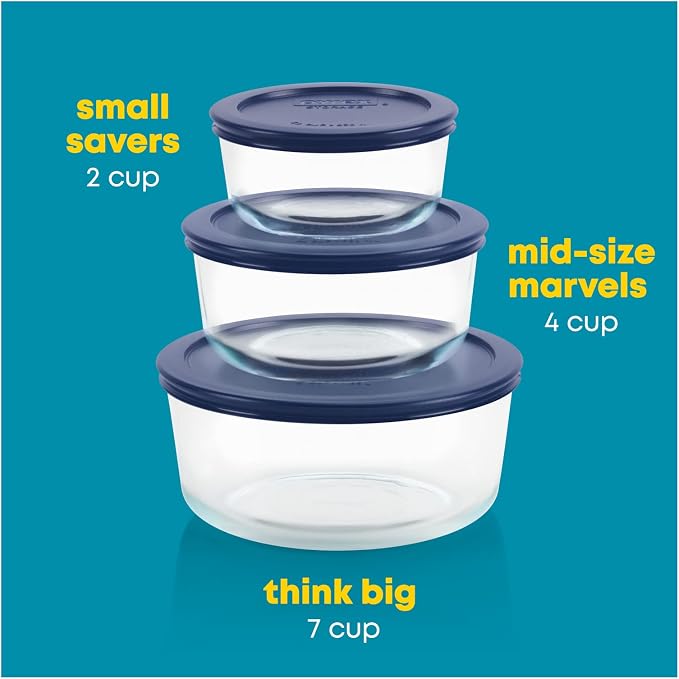 Pyrex Simply Store Glass Food Storage Containers Set, Meal Prep Containers - Image 5