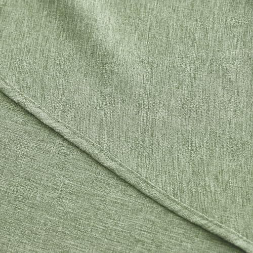 Decorelia Faux Linen Rustic Round Tablecloth for Coffee Table, Decorative Waterproof Outdoor Anti-Scratch Table Cloth Cover for Party, Wedding, Picnics, Patio(Round, 70 Inch(4-6 Seats), Sage Green) - Image 4