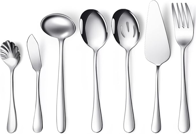 Patelai Serving Utensils Set Include Stainless Steel Large Spoons Slotted by Patelai
